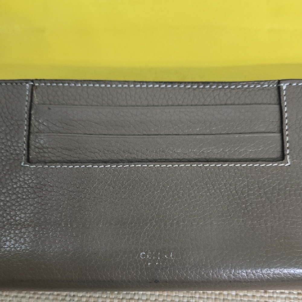 Celine Leather Bicolor Continental Wallet - Picture 6 of 14